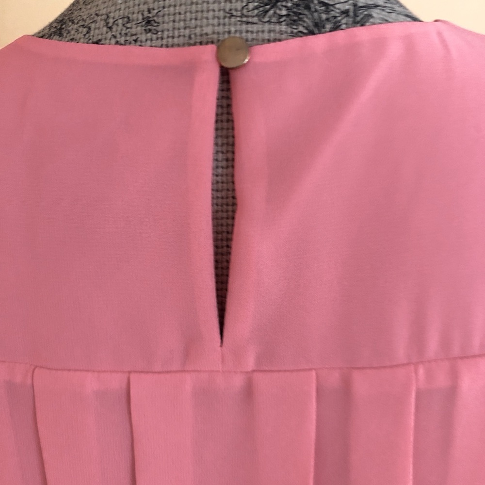 Ann Taylor Coral flare dress with pleats in the back.